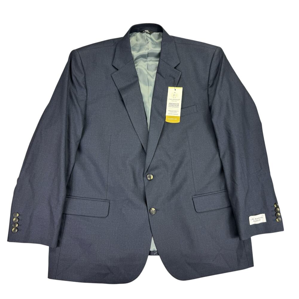 Haggar Mens Premium Stretch Classic Fit Suit Jacket Dark Navy 50R